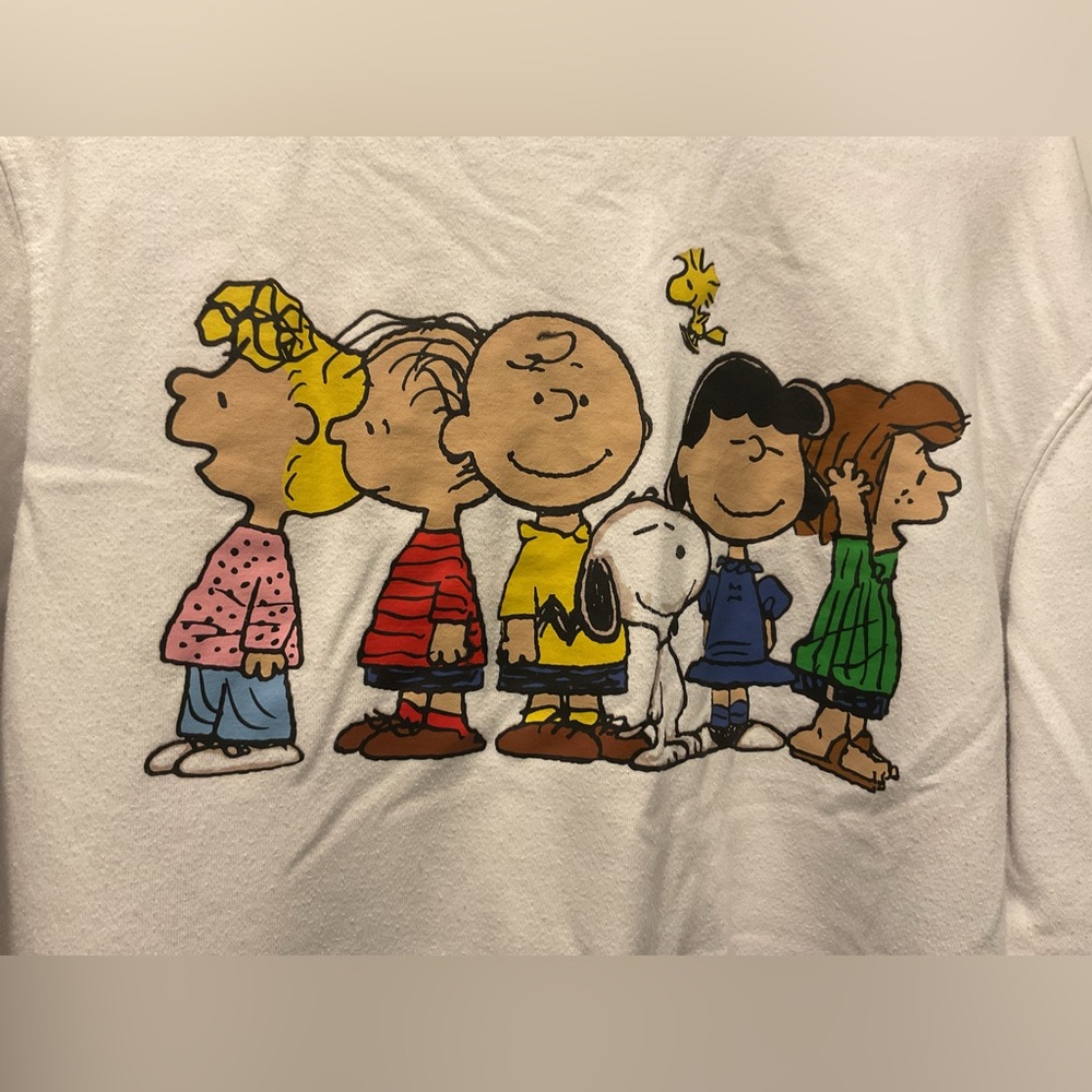 Peanuts White Cotton Blend Hoodie - Picture 2 of 4